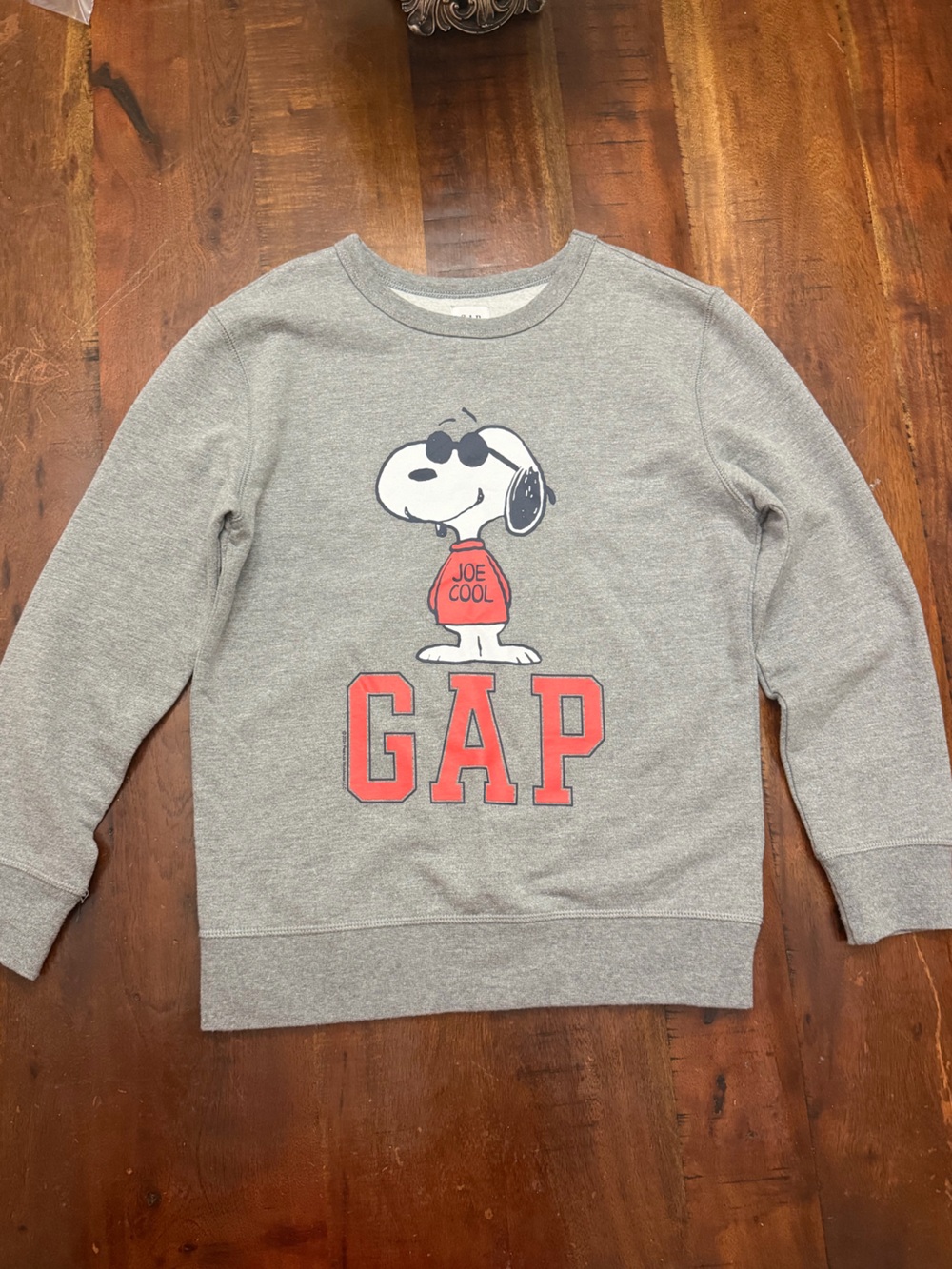 GAP x Peanuts 'Joe Cool' Gray Crewneck Sweatshirt
